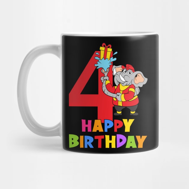 4th Birthday Party 4 Year Old Four Years by KidsBirthdayPartyShirts